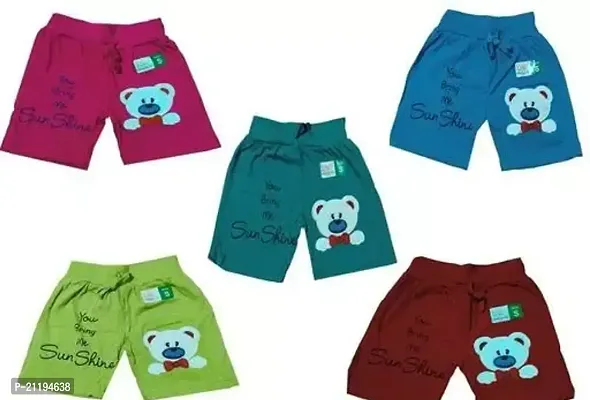 Stylish Cotton Blend Self Pattern Shorts For Boys- Pack Of 5-thumb0