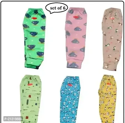 Stylish Cotton Printed Pyjama Bottom For Kids- Pack Of 6
