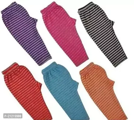 Stylish Cotton Striped Pyjama Bottom For Kids- Pack Of 6-thumb0
