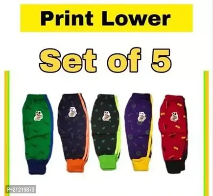 Stylish Cotton Printed Pyjama Bottom For Kids- Pack Of 5-thumb0