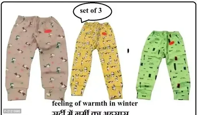 Stylish Cotton Printed Pyjama Bottom For Kids- Pack Of 3-thumb0