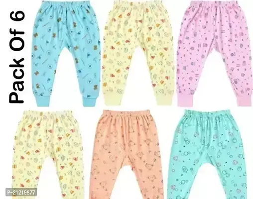 Stylish Cotton Printed Pyjama Bottom For Kids- Pack Of 6
