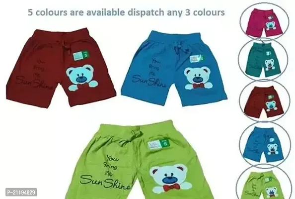 Stylish Cotton Blend Printed Shorts For Boys- Pack Of 3