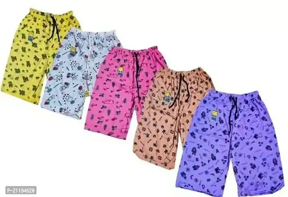 Stylish Cotton Blend Printed Shorts For Boys- Pack Of 5