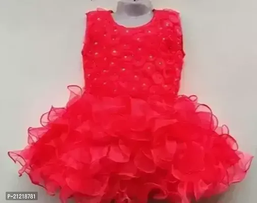 Elegant Red Modal Self Pattern Frocks For Girls-thumb0