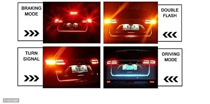 Guance Car Boot Trunk Led Light Multi Function Light Ice Blue  Red DRL Brake With Side Turn Signal  Parking Indication Dicky, Trunk, Boot Strip Light For Tata Tigor