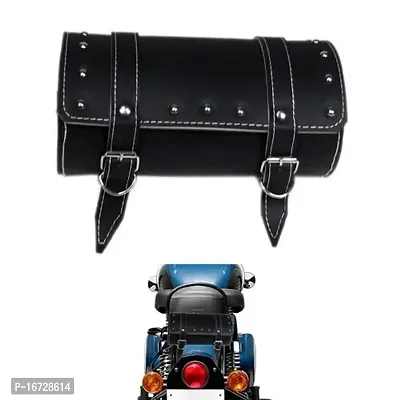 Guance Bike Style Side Saddle Bag Waterproof Round Tool Bag Black for Royal Enfield Classic 350-thumb2