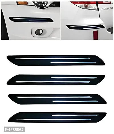 Guance Double Chrome Car Bumper Protector car Edge Guard (Pack of 4 Pcs) Front Rear Bumper Protector Universal for Ertiga 2018-thumb5