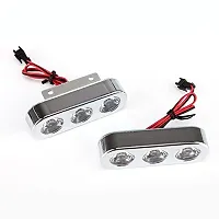 Guance 2 Pcs Blue and Red Flashing Strobe Lights 3 LED DC 12V Decor for Bajaj V12-thumb1