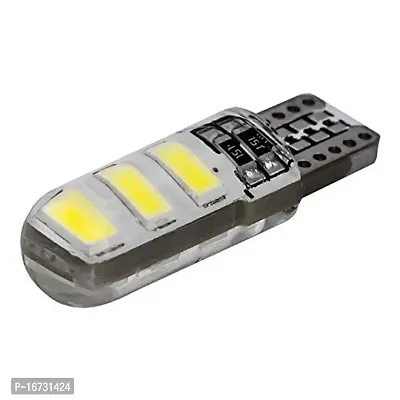 Guance T10 White 6 SMD Silicon Gel Led T10 Canbus Parking Bulb Light for Bajaj CT100 (Pack of 2 Pcs)