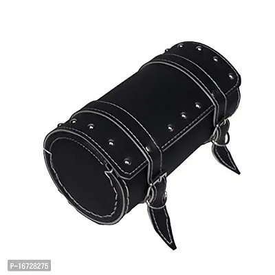 Guance Bike Style Side Saddle Bag Waterproof Round Tool Bag Black for Royal Enfield Classic Chrome