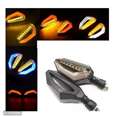 Guance LED Turn Signal Dual Color DRL Bike Indicator (Set of 2 Pcs) for Bajaj Pulsar NS160-thumb2