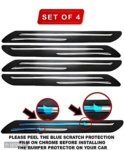 Guance Double Chrome Car Bumper Protector car Edge Guard (Pack of 4 Pcs) Front Rear Bumper Protector Universal for Elite I20 2018-thumb2