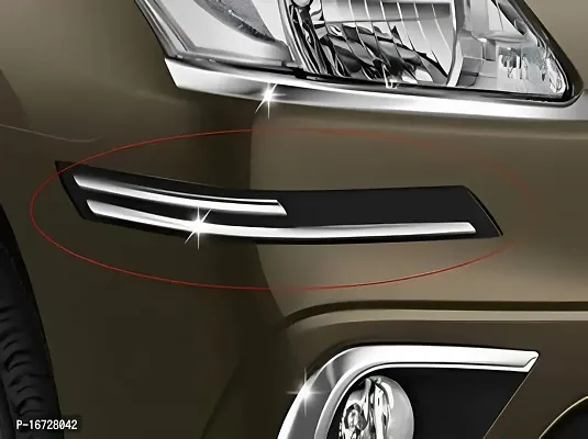 Guance Double Chrome Car Bumper Protector car Edge Guard (Pack of 4 Pcs) Front Rear Bumper Protector Universal for Datsun Redi GO 2018