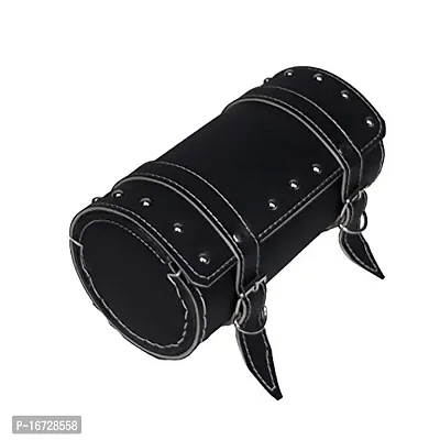 Guance Bike Style Side Saddle Bag Waterproof Round Tool Bag Black for Royal Enfield Electra Twinspark BS3 and BS4 Model