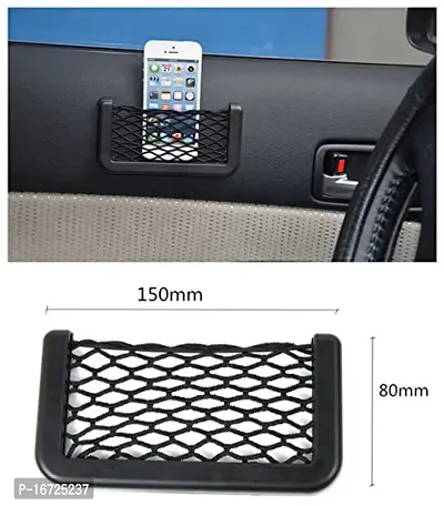 Mstick Universal Car Net Holder Phone Holder Pocket Organizer String Bag (Black)-thumb3