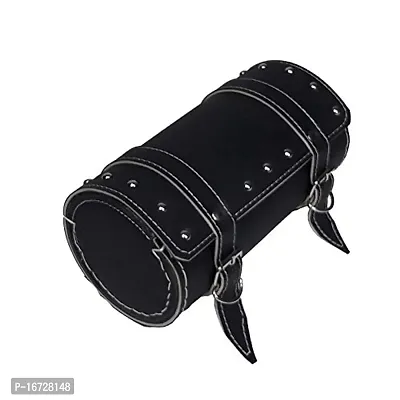 Guance Bike Style Side Saddle Bag Waterproof Round Tool Bag Black for Royal Enfield Continental GT