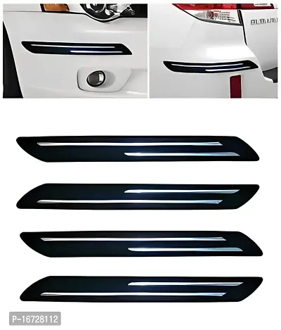 Guance Double Chrome Car Bumper Protector car Edge Guard (Pack of 4 Pcs) Front Rear Bumper Protector Universal for Ameo 2018-thumb5