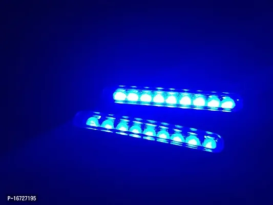 Guance Front, Rear 9 LED Indicator Light (White, Set of 2 Pcs) for Bajaj V12-thumb2