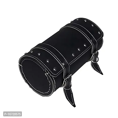 Guance Bike Style Side Saddle Bag Waterproof Round Tool Bag Black for Royal Enfield Standard 500 BS3 Model