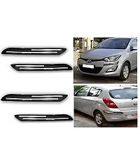 Guance Double Chrome Car Bumper Protector car Edge Guard (Pack of 4 Pcs) Front Rear Bumper Protector Universal for Elite I20 2018-thumb3