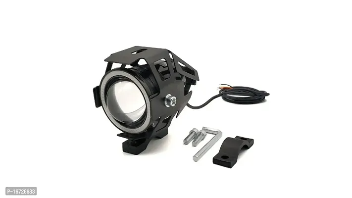 Guance U7 LED DRL Ring with Projector Lens, Fog Light High Beam, Low Beam and Flashing Mode-with Red Angel Eyes Light Ring (Pack of 1) for Red CB Shine SP-thumb3
