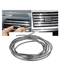 Guance AC Car Vent Chrome and Black Pattern Car beeding for Tata Nexon 2018(5 Meter)-thumb1