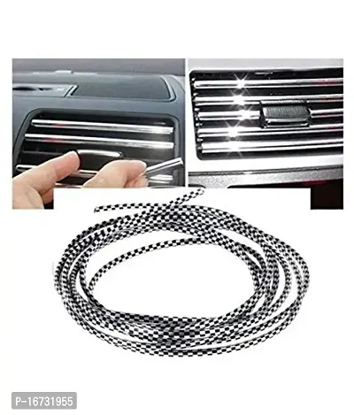 Guance AC Car Vent Chrome and Black Pattern Car beeding for Tata Nexon 2018(5 Meter)-thumb2