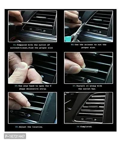 Guance AC Car Vent Chrome Car beeding for Hyundai I20 Elite(3 Meter)-thumb2