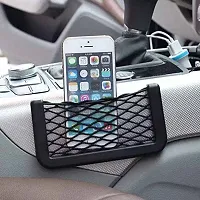 Mstick Universal Car Net Holder Phone Holder Pocket Organizer String Bag (Black)-thumb3