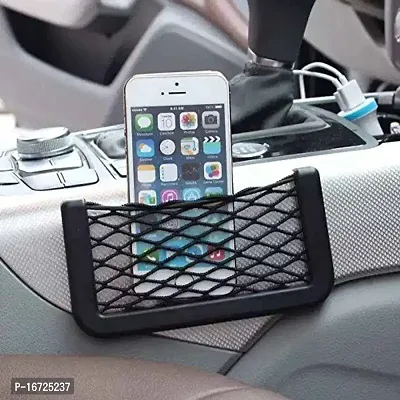 Mstick Universal Car Net Holder Phone Holder Pocket Organizer String Bag (Black)-thumb4