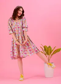 Stylish Multicoloured Linen Dresses For Women-thumb3