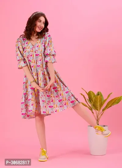 Stylish Multicoloured Linen Dresses For Women-thumb4