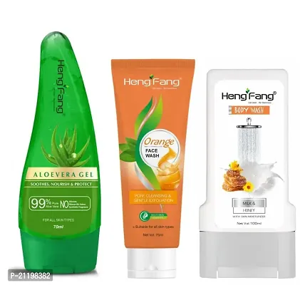 Deep Refreshing orange Face wash with Aloevera Gel  Milk  Honey Body wash for both men and women