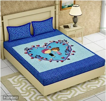 Printed Cotton Double Bedsheet with Pillow Covers