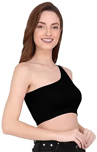 Eshu enterprise Summer Short Sleeve Tops Sexy Strappy Tee High Waist Crop Top Tee Female Sleeveless Crop (XXL, Black)-thumb2