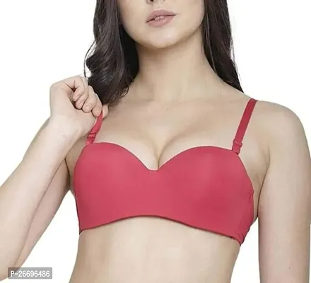 Stylish Maroon Cotton Blend Solid Bras For Women-thumb0