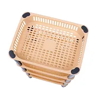 Leaffybezz Multipurpose Plastic Rack for Kitchen Storage,Vegetable Trolley Rack,Fruit  Vegetable Stand for Kitchen Storage Rack,Aloo Pyaaz Storage Vegetable Basket (4 Layer, Ivory)-thumb3