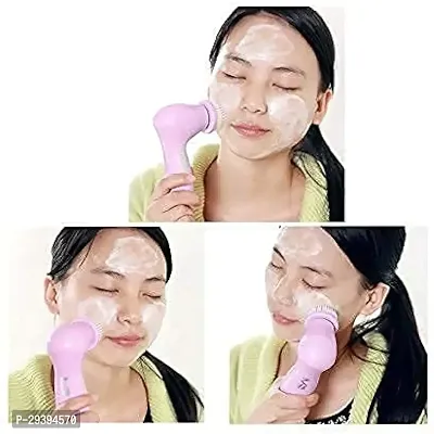 5 in 1 Face Facial Exfoliator Electric Massage Machine Care Cleanser Massager Kit (Multi Color)-thumb3