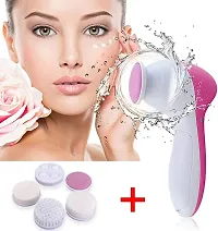 5 in 1 Face Facial Exfoliator Electric Massage Machine Care Cleanser Massager Kit (Multi Color)-thumb1