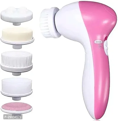 5 in 1 Face Facial Exfoliator Electric Massage Machine Care Cleanser Massager Kit (Multi Color)-thumb0