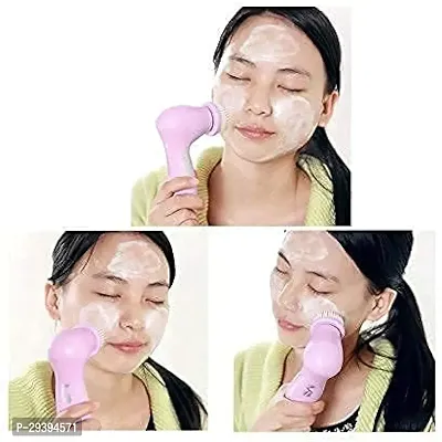 5 in 1 Face Facial Exfoliator Electric Massage Machine Care Cleanser Massager Kit (Multi Color)-thumb2