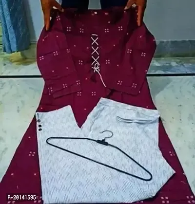 Stylish Fancy Designer Cotton Kurta With Bottom Wear Set For Women-thumb0