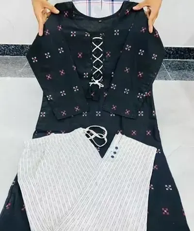 Fancy Cotton Printed Kurta Bottom Set