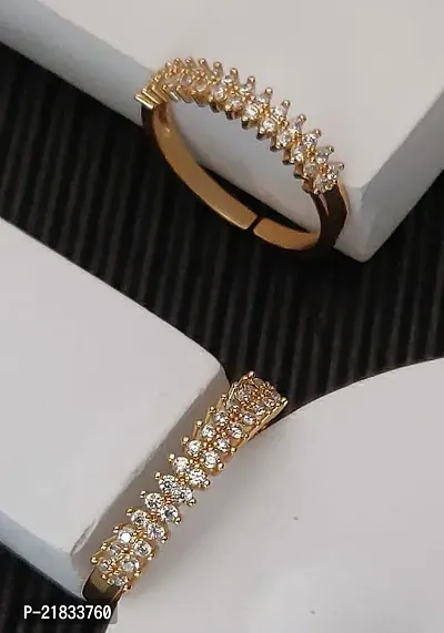 Fally Jewellery:Gold Plated Diamond Ring for Women-thumb0