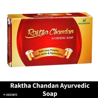 Nagarjuna Raktha Chandan Ayurvedic Pimples  Black Marks Pigmentation Soap (75g Pack of 1)-thumb0