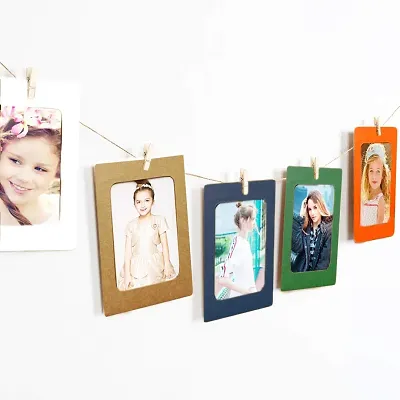 MODANU 20Pcs Handmade Kraft Paper Photo Frames 4x6 inch Colorful Wall  Hanging Decoration DIY Cardboard Frame with Clothespin and Jute Twine for  Home