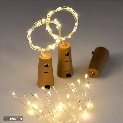 Meneon 20 LED Wine Bottle Cork Lights Copper Wire String Lights, 2M Battery Operated Wine Bottle Fairy Lights Bottle DIY, Christmas, Wedding Party (Warm White, 1 Unit)-thumb5