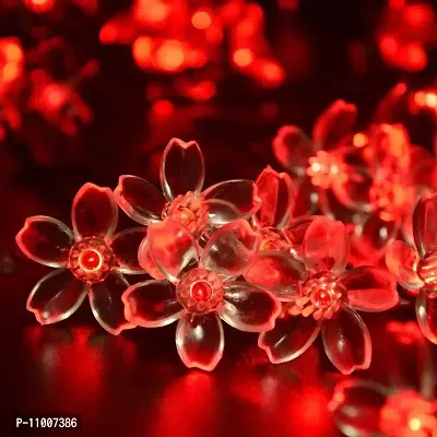 Infiprises Blooming Flower 20 LED 4 Meter Blossom Flower Lights, Fairy String Christmas Lights for Diwali Home Decoration (Red)-thumb0