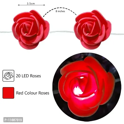 Nisco Red Rose Flower String Light, 13.4 ft 20 Led, Romantic Flower Roses Fairy Light, Suitable for Wall Hanging, Diwali Lights, Christmas Tree, New Year, Bedroom Decoration ? Led Colour Red-thumb5